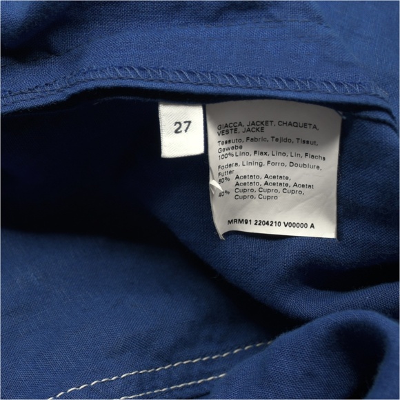 MARINA RINALDI Linen Blazer Single Button Closure Partial Lining Size US 18 - Picture 4 of 10